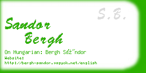 sandor bergh business card